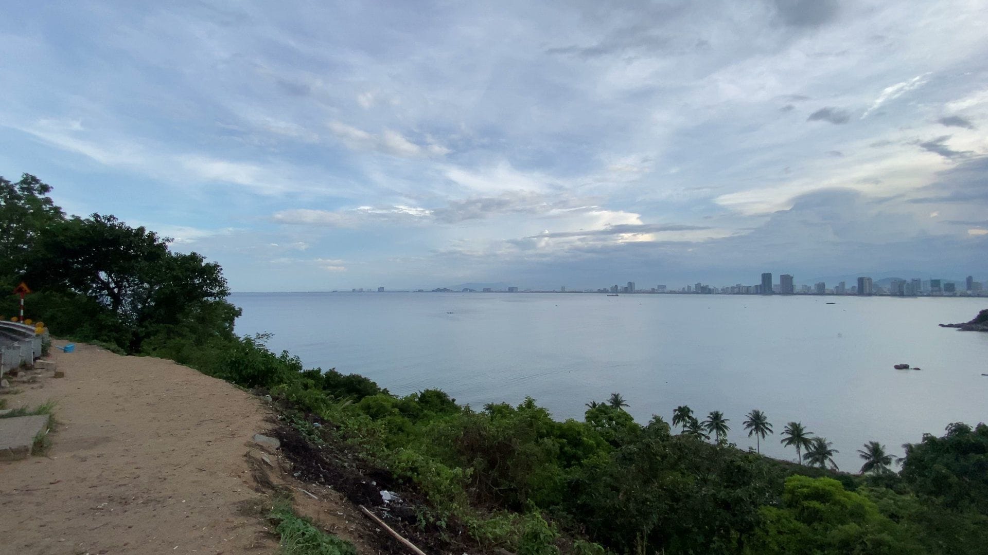 Evening view of the bay from the hill road on the Son Tra peninsula