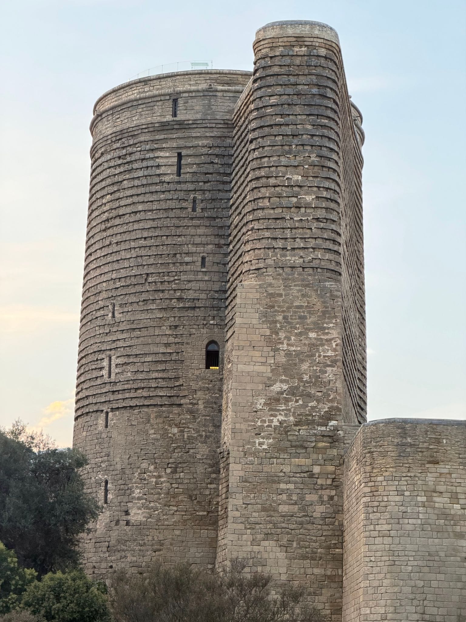The Maiden Tower in Baku's Old City in the evening light